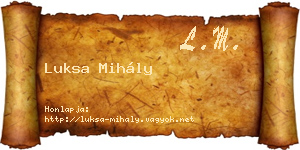 Luksa Mihály névjegykártya